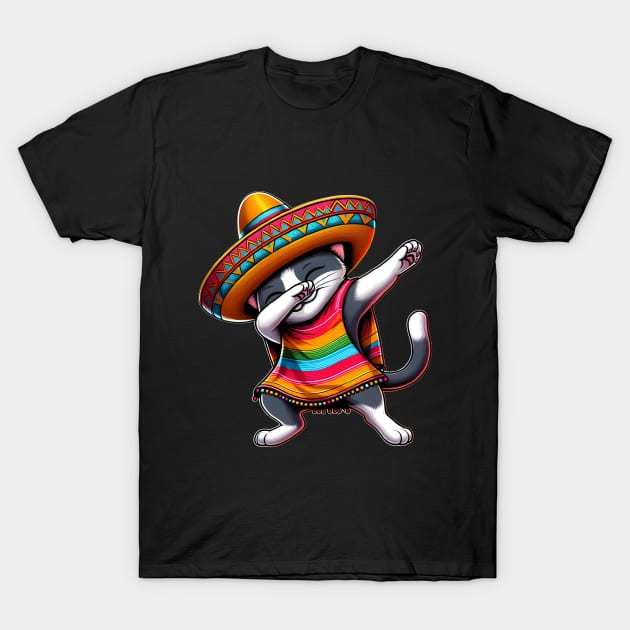 Cinco De Mayo Funny Mexican Cat Sombrero Poncho T-Shirt by justingreen